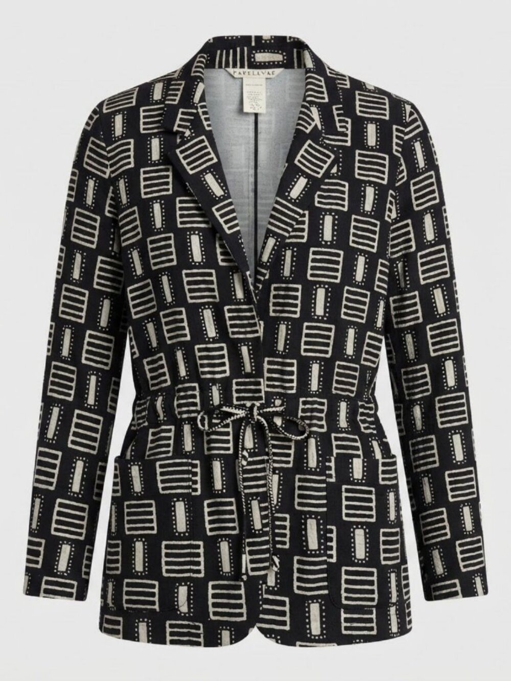 Melrose Black & White Abstract Print Cardigan Jacket Medium Made in USA